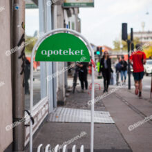 Apotek med cykelstativ